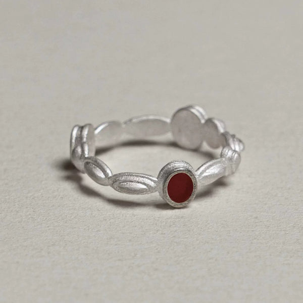 OLIO E ACETO Sterling Silver Ruby Red Lake Ring OLIO-OA09F16-YH Silver/Red